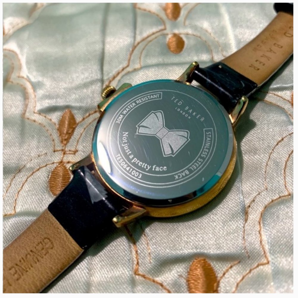 Ted Baker Ruth Black Floral Leather Strap Watch - Picture 8 of 11